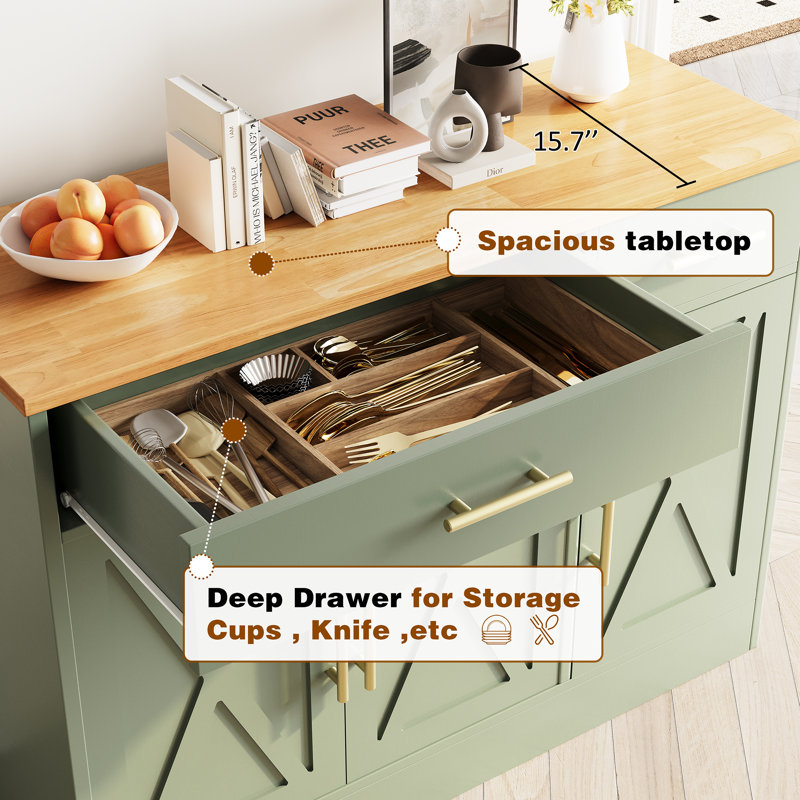 Buffet de 108 cm de large, Vert