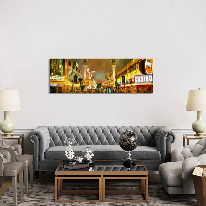USA, Nevada, Las Vegas, Night - Wrapped Canvas Panoramic Print, 152.4 cm H x 50.8 cm W x 3.175 cm D