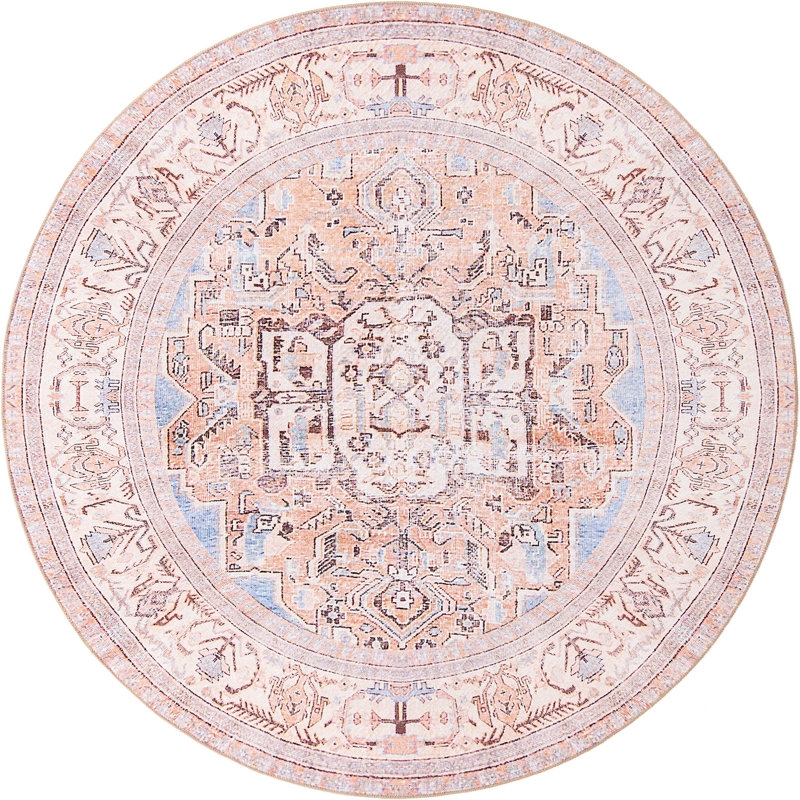 Mcclamma Chenille Oriental Indoor Rug, Round 7'7"