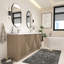 Meuble-lavabo autoportant de 83,8 po avec double lavabo en acrylique renforcé Monterey-701761433