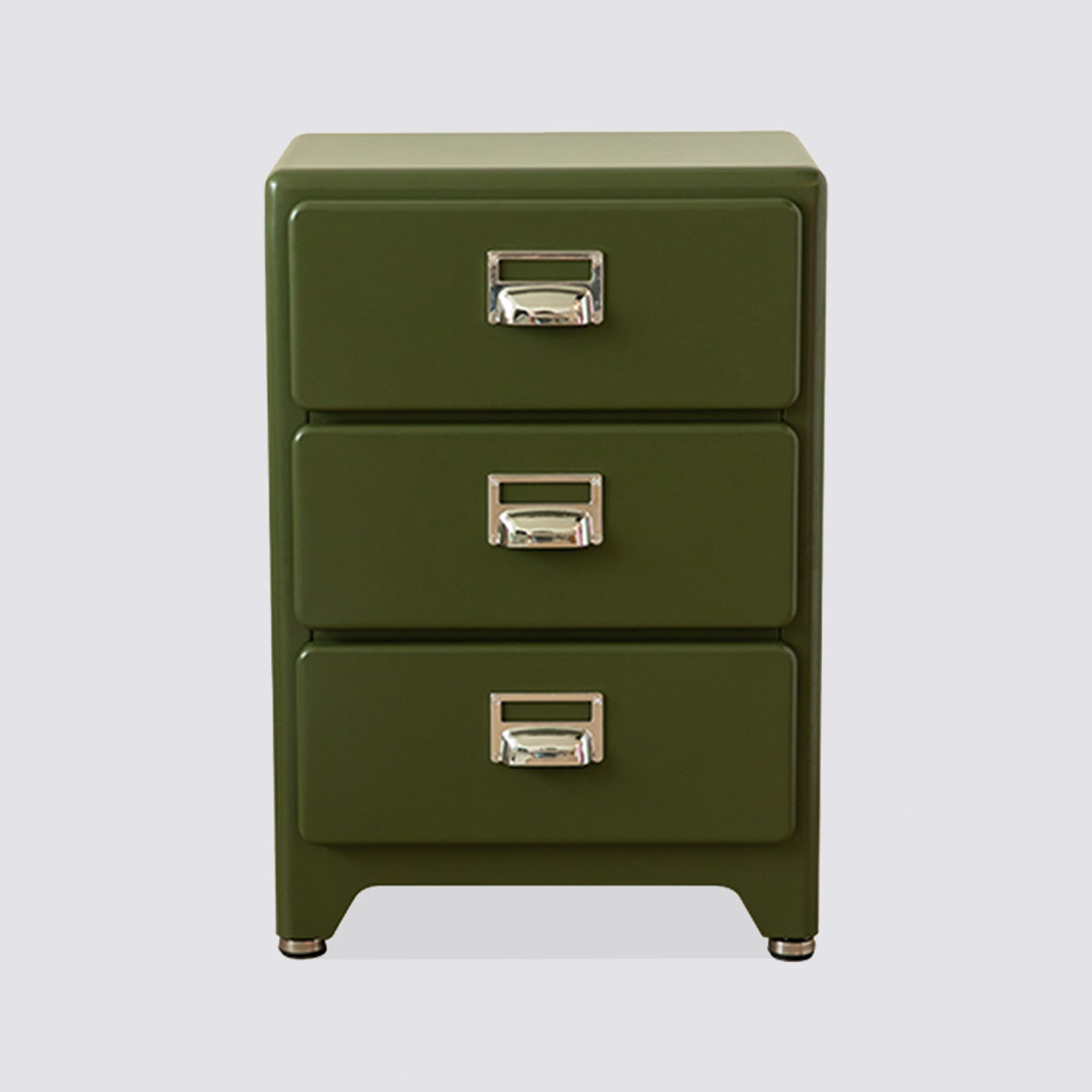STONE DRAGON TILE ARTS LLC Japanese Retro Metal Olive Green Three Bucket Bedside Table | Wayfair