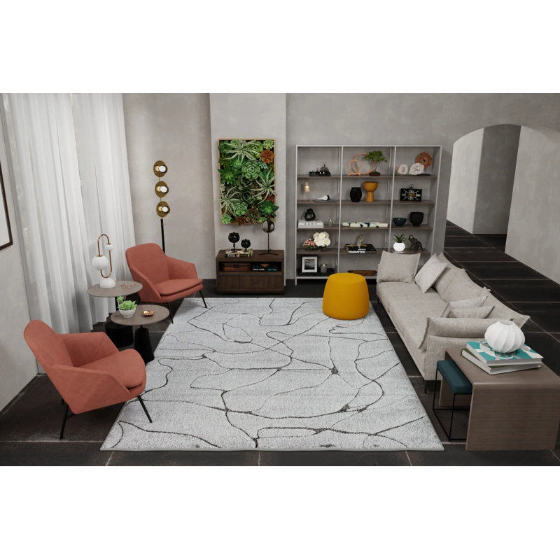 Tapis contemporain en granit Cadence, Rectangle 5 pi x 7 pi 6 po
