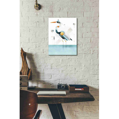 «Blue Heron» par Antony Squizzato, art mural sur toile