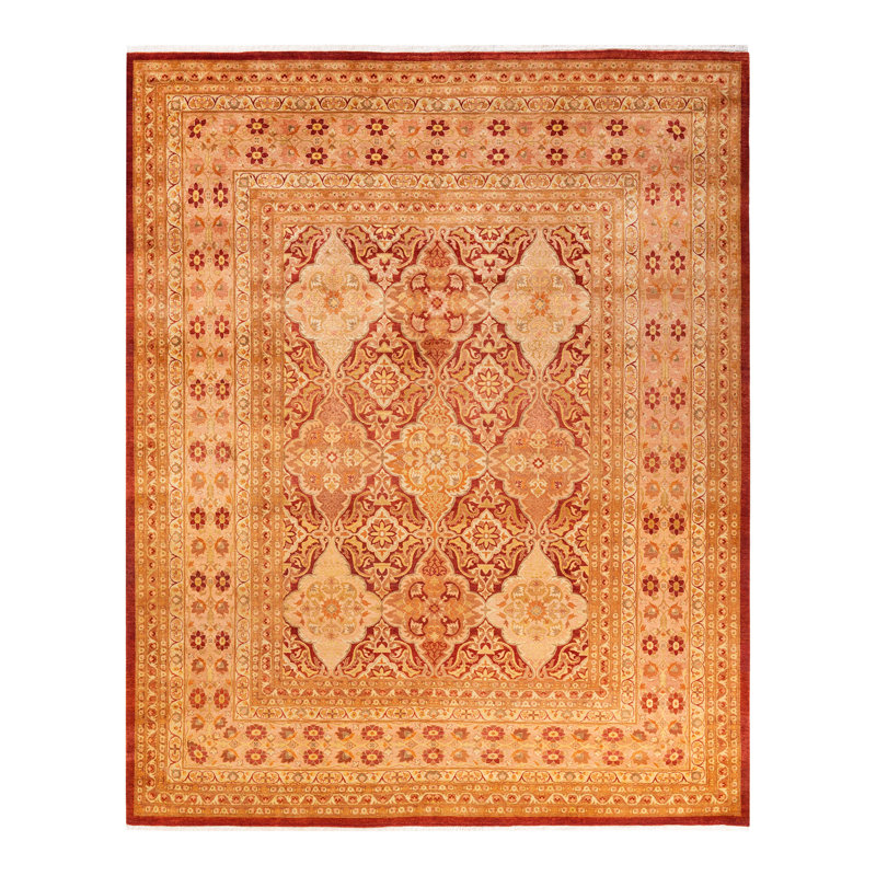 Tapis unique rouille noué à la main de 8 pi 2 po x 10 pi 2 po Keenan