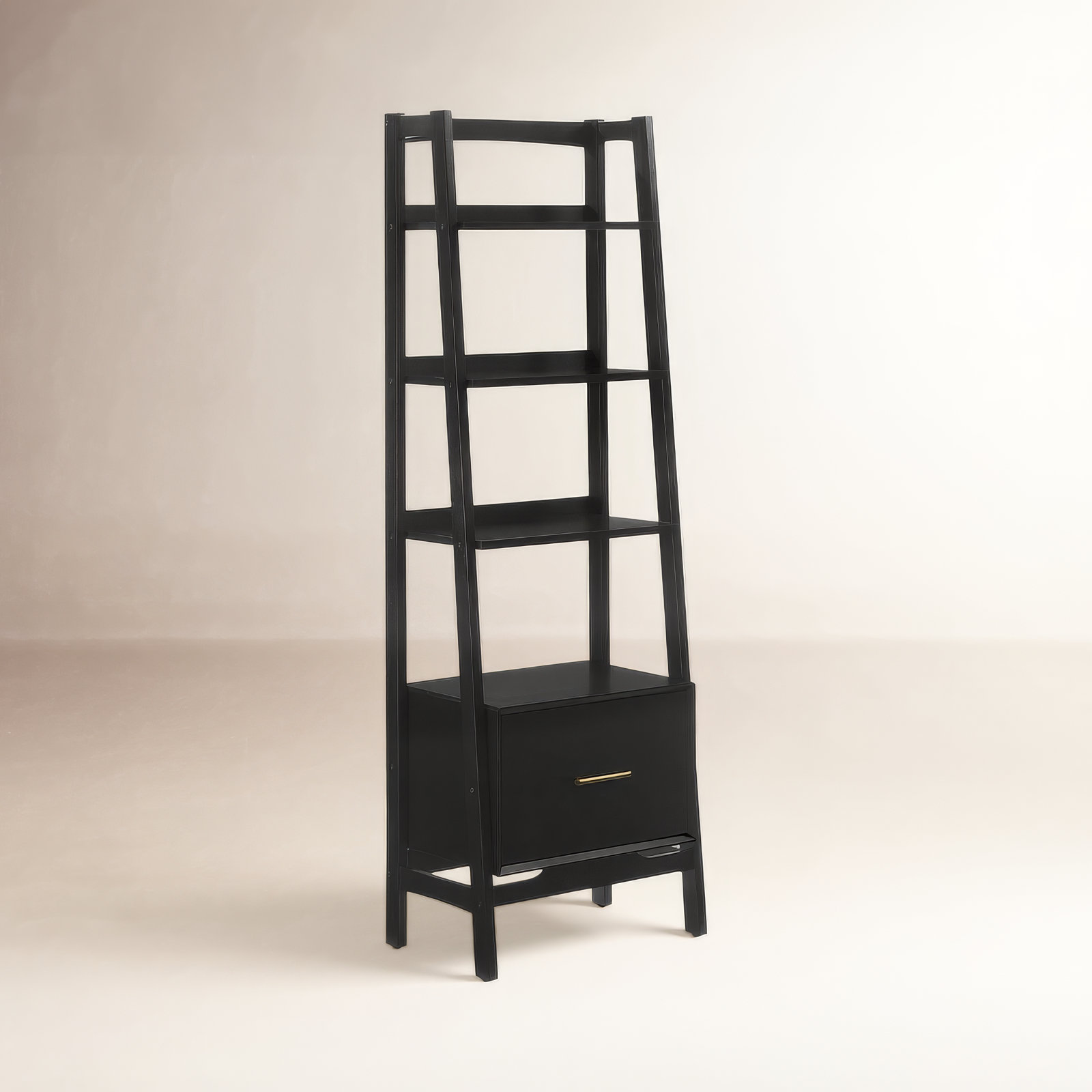 Stiles Etagere Bookcase, Matte Black, 70"H x 22"W x 15"D 