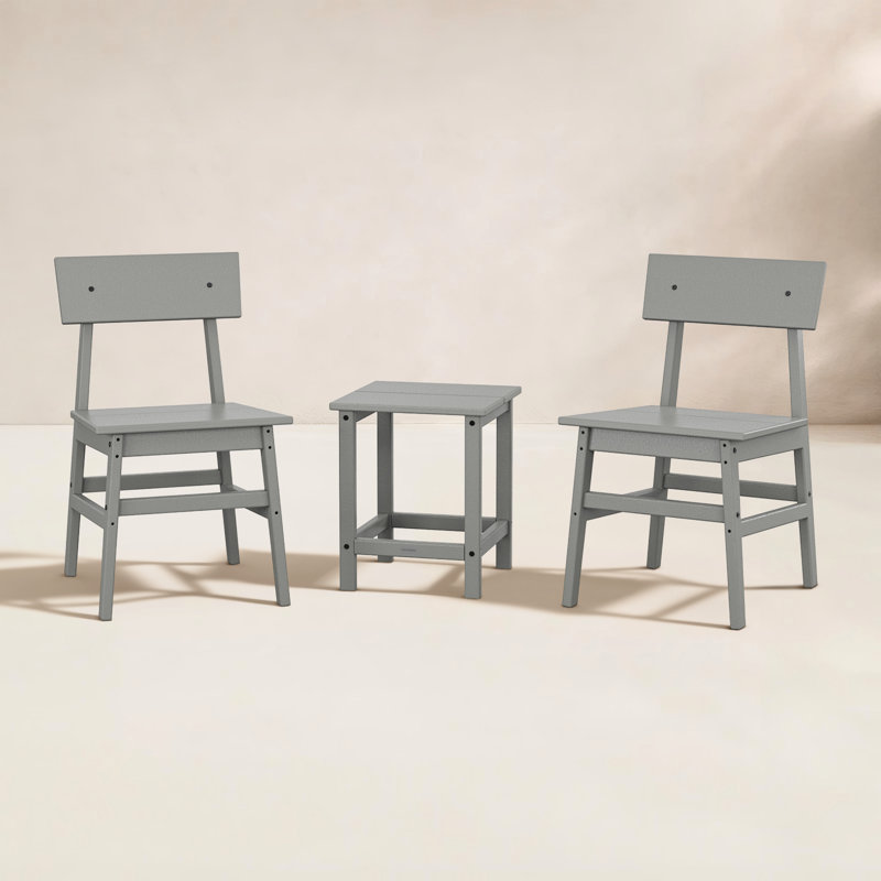 Ensemble de conversation 3 pièces POLYWOOD x AllModern, Gris