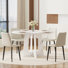 Table de salle à manger 47,24 po à base ronde en bois pour 4 à 6 personnes - Table de salle à manger avec chaises en cuir PU