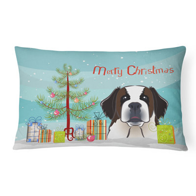  Coussin décoratif intérieur / extérieur Christmas Tree and Saint Bernard
