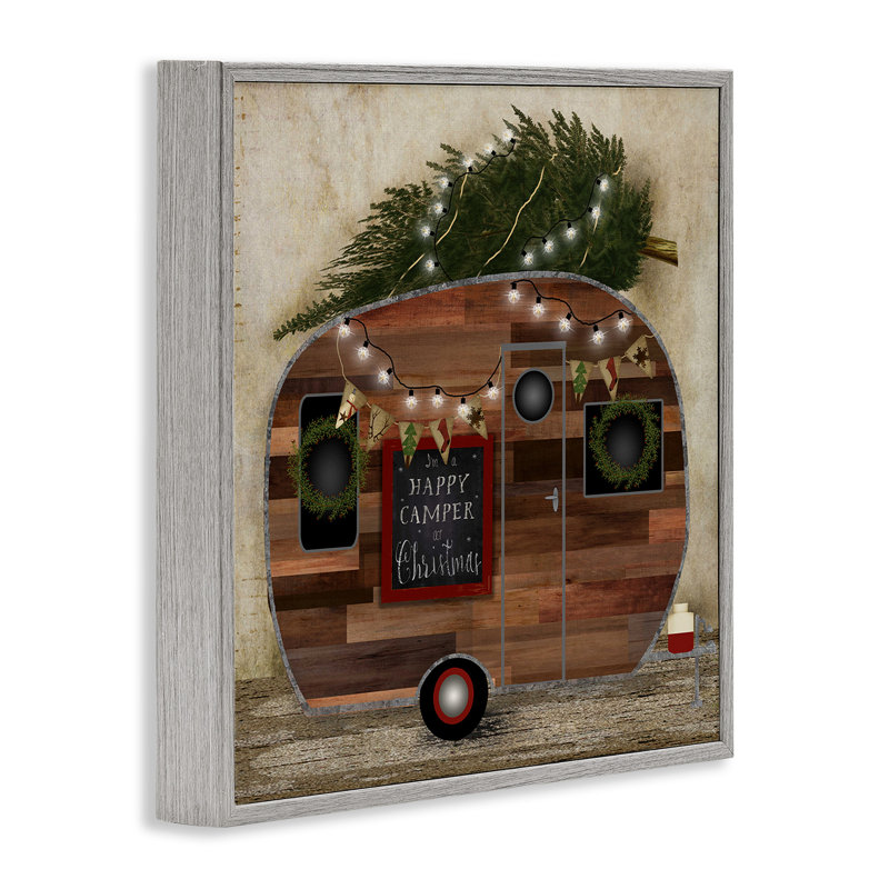 Joyeux campeur à la giclée de Noël par Beth Albert, Estampe numérique Farmhouse, H 17 po x l 17 po