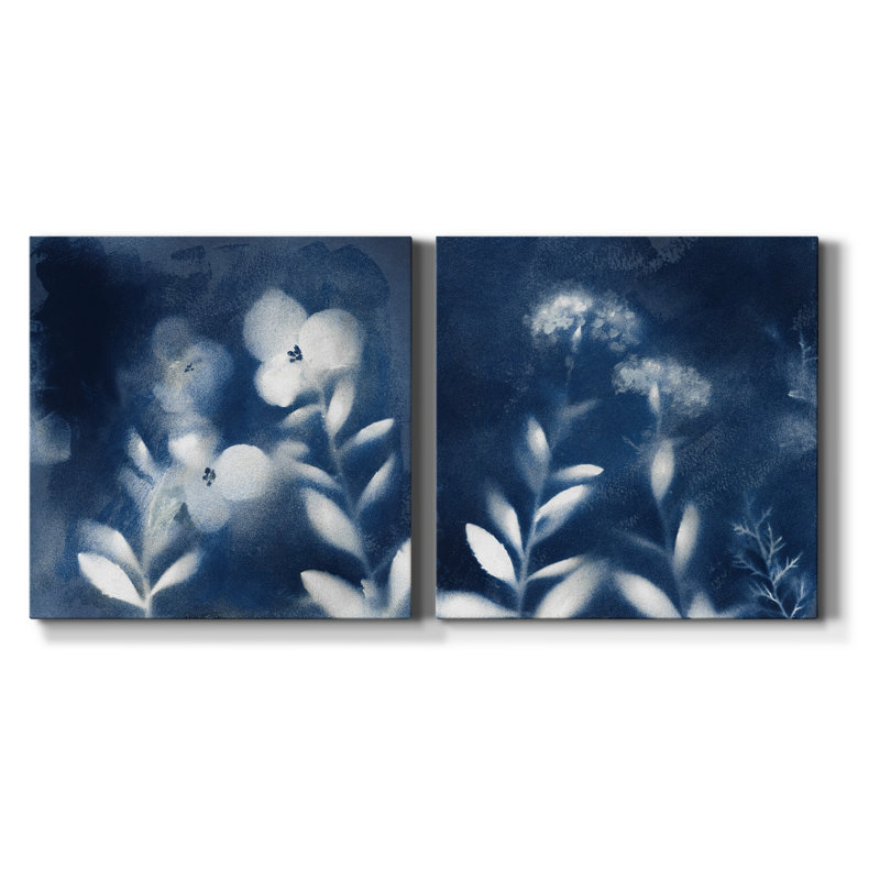 Nature's Indigo I - ensemble de 2 reproductions sur toiles tendues, H 16 po x l 32 po x P 1 po