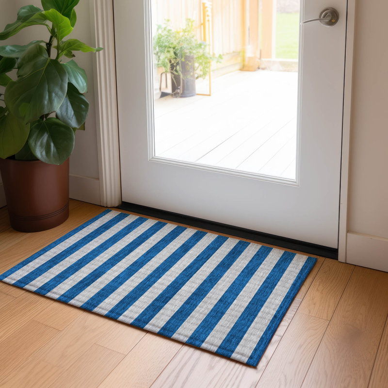 Stalcup Washable Striped Indoor / Outdoor Rug, Rectangle 1'8" x 2'6"