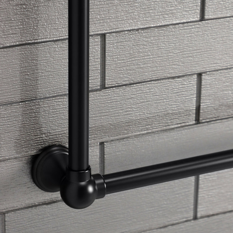 Kingston Brass Maximilien 30-Inch Wall Mount 3-Bar Towel Rack, Matte Black, 32" H x 36" W x 3" D
