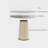 Rowan  43.3 Inch Round Dining  Table with Sintered Stone Top and PU Leather Pedestal