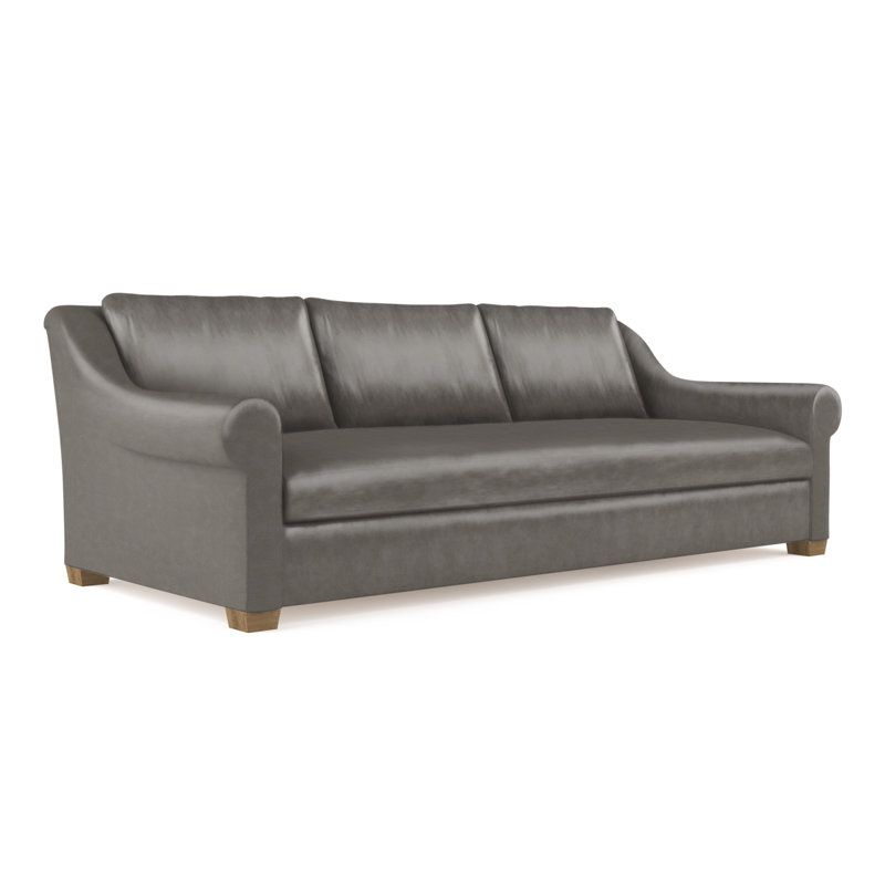 Canapé Thompson, H 32 po x l 108 po x P 41 po, Ponce rétro en cuir, Patiné