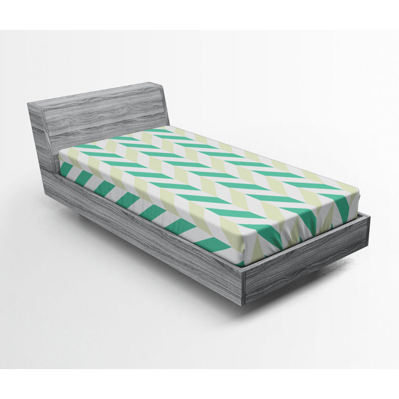 Microfiber Chevron Fitted Sheet, Twin XL Fitted Sheet