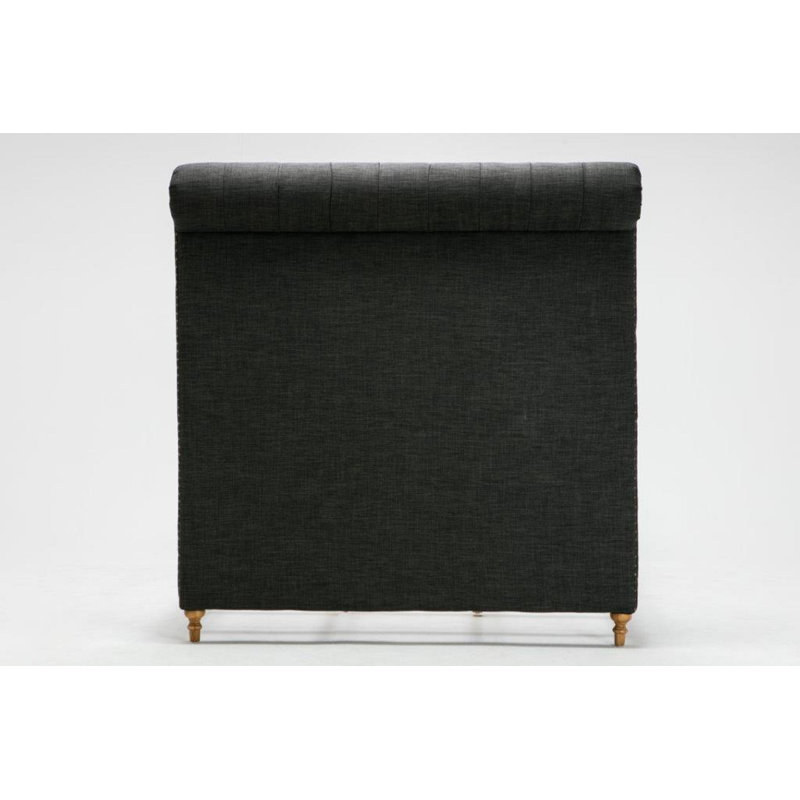 Yearsley Upholstered Slat Bed, Charcoal