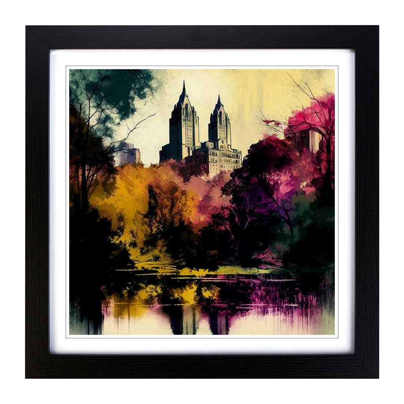 Central Park Expressionism - Framed Print, Black