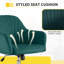 Chaise d'appoint moderne de bureau à domicile avec hauteur réglable en velours et roulettes réglables-666028788