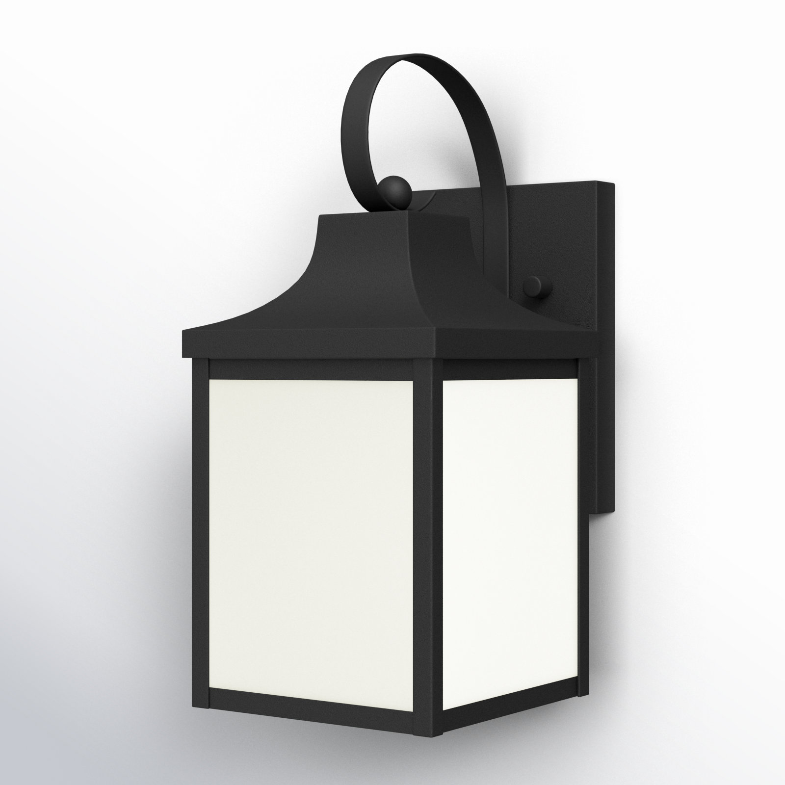 Single Light Outdoor Wall Light, Textured Black, No