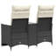  Canapé de jardin inclinable noir, blanc crème