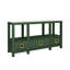 Open Shelf Console With Three Bottom Drawers And Square Satin Brass Hardware In Dyed Blue Grasscloth-276743987