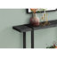 Table d'appoint pour le hall d'entrée en noir - Style contemporain avec pieds en métal, tablette fixe, console de salon et de chambre à coucher de style moderne, tablette de table épaisse,