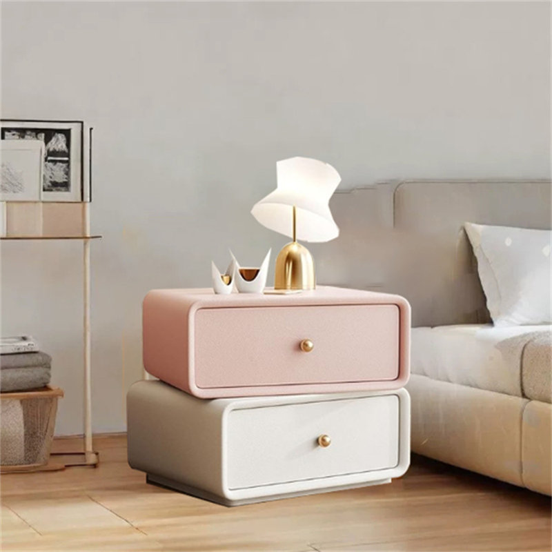 Denis 19.68'' W Nightstand, Pink/White