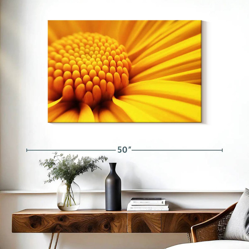 Harnek - fleur jaune ensoleillée, H 26 po x l 39 po