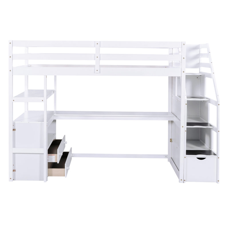 Lit mezzanine Jamariea, Simple, Blanc