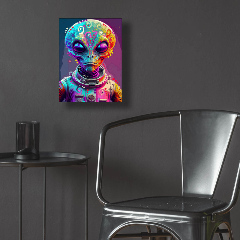 «Alien» par Dean Russo, art mural en verre acrylique, 16 po x 24 po, H 16 po x l 12 po x P 0,13 po