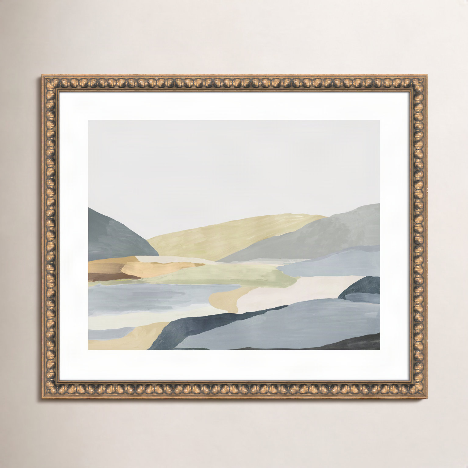 Blair "Warm Hills II" Painting, 22.5" H x 26.5" W x 1.13" D, Gold Bead Framed Paper