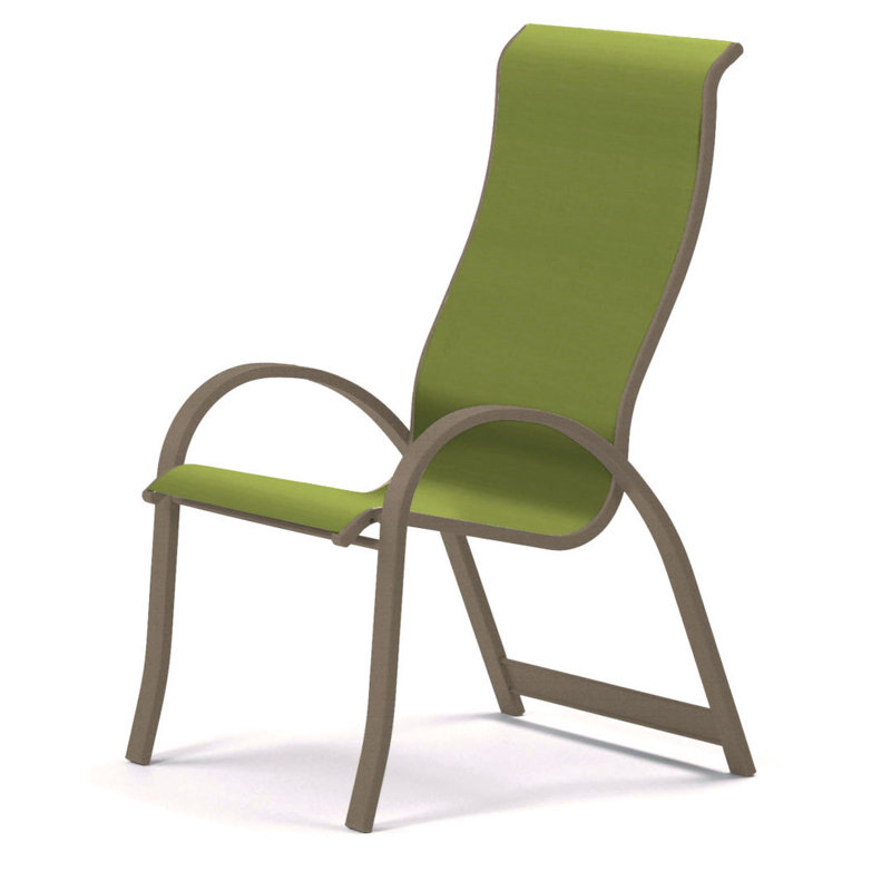 Chaise de patio empilable Hirotaka Supreme, Lime 38D Sunbrella®, Désert texturé
