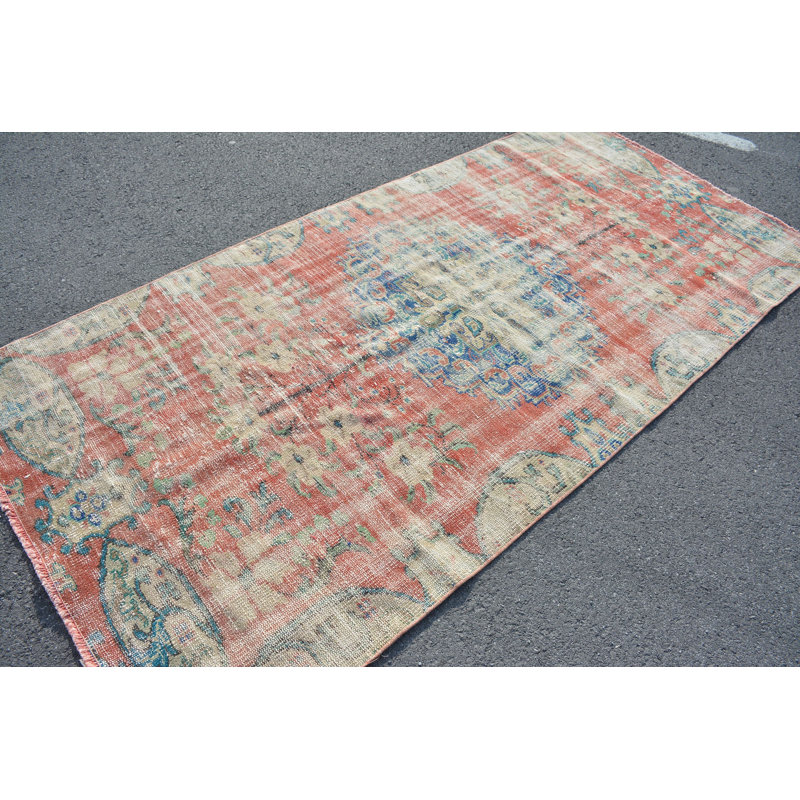 Tapis rétro, tapis en laine bleue, tapis de luxe, tapis de 4,2 x 8,7 pi, tapis turcs, tapis de chambre à coucher