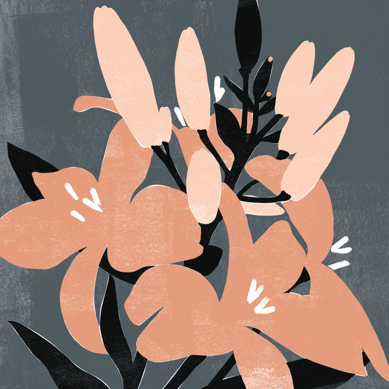 Mod Lilies II by Emma Scarvey - Wrapped Canvas Painting, 51cm H x 51cm W