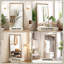 Miroir d'appoint de plancher complet en bois artificiel - Conception élégante et durable