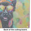 Scottish Terrier Hippie Dawg Glass Cutting Board Large