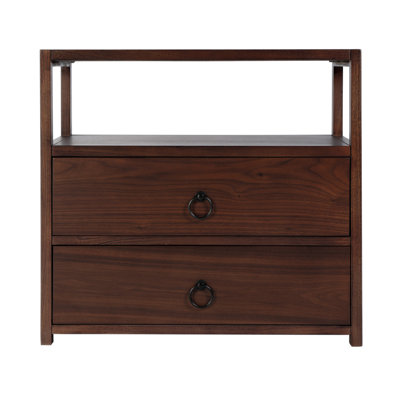 Elin 2-Drawer Acacia Nightstand