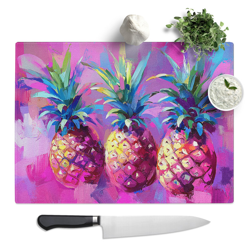 Pineapple  Glass Chopping Board