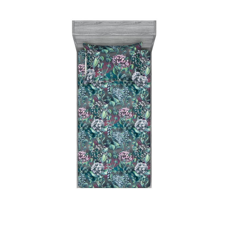 Ensemble de draps et taies décoratives Ambesonne, Drap-housse pour lit simple avec une taie d'oreill