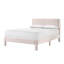 Lit rose contemporain pour chambre à coucher grand lit, tête de lit tapissier à texture nervurée, structure à profil bas et pieds stables au design discret-1780099110-1780099113