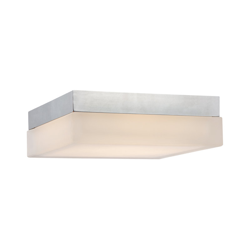 LED Flush Mount, Chrome, 3000K, 2" H x 6" W x 6" D