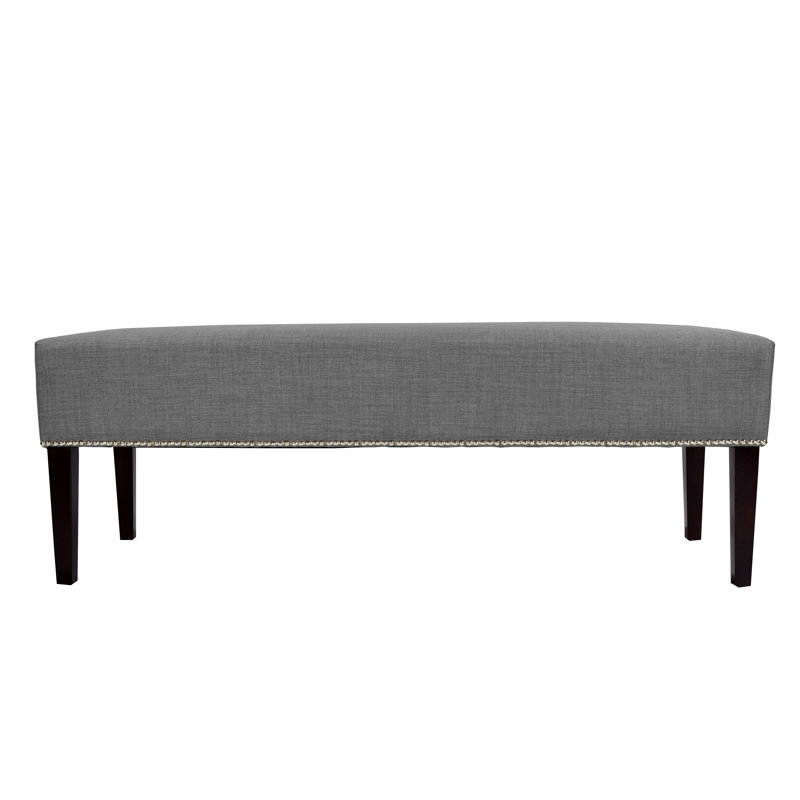 Woodside Polyester Upholstered Bench, Dark Gray