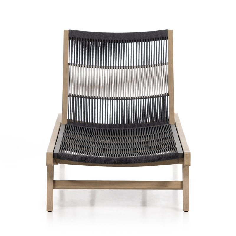 Julian Outdoor Teak Chaise Lounge, Washed Brown