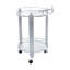 2 Tier Tea Wine Serving Cart for Kitchen, 75cm Drinks Metal and Tempered Glass Bar Trolley