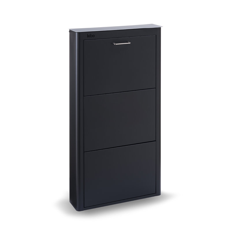 9 Pair Shoe Storage Cabinet, Black