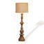 Lampe sur pied en bois sculpté rétro et vieilli, lampe sur pied en bois massif pour le salon et la chambre à coucher