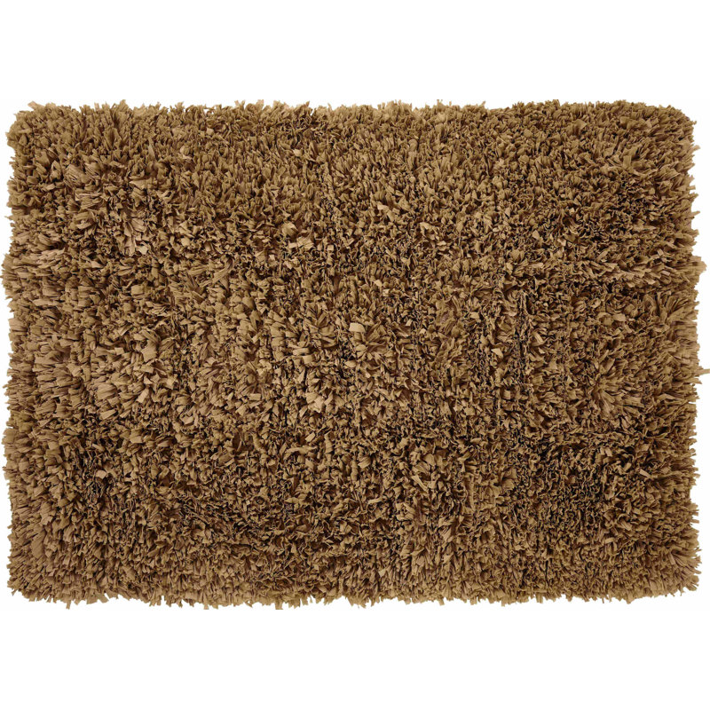 Tapis à poil long fabriqué à la main Zalewski, Rectangle 7 pi 3 po x 9 pi 3 po
