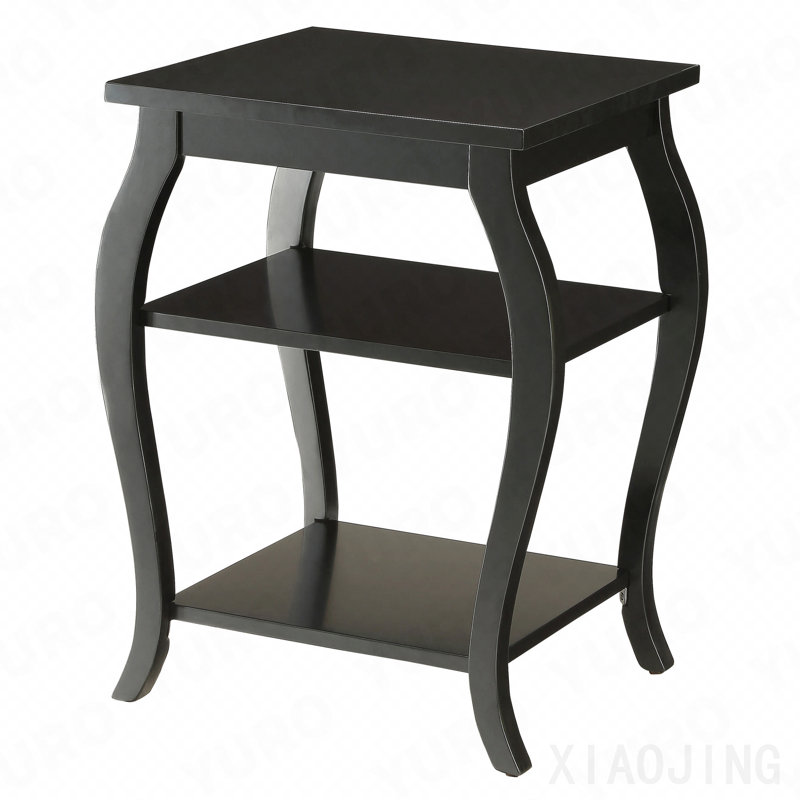 Table de bout noire à 2 tablettes, Noir