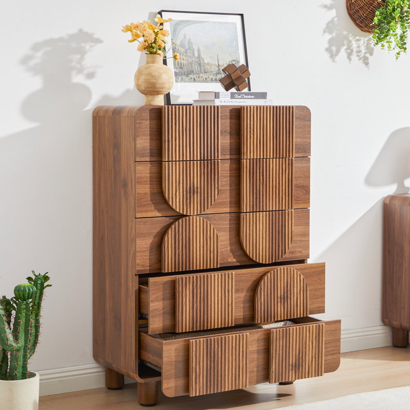 Commode moulée à 5 tiroirs (l 31,5 po), Brun