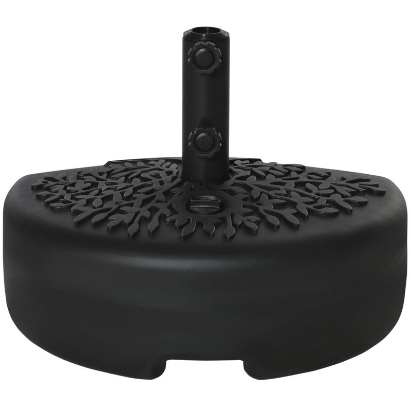 Black Metal Half Round Patio Umbrella Base Stand Holder
